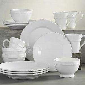 Gabriella 16-Piece Dinnerware Cereal Bowl Set, White