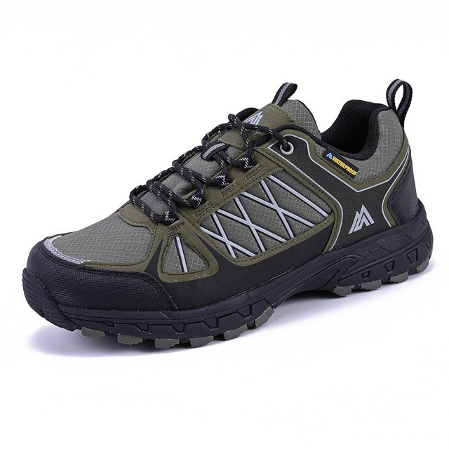 Queday Waterproof Hiking Shoes Mens Lightweight Walking Shoes Daily Hike Trekking Trail Outdoor Camping Climbing
