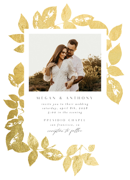 Jasmine Photo Foil | White | Zola Wedding Invitations