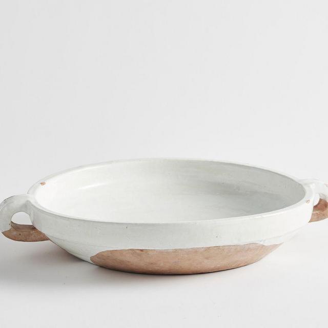 Mesa Ceramic Bowl, 16.5" x 3.5", White