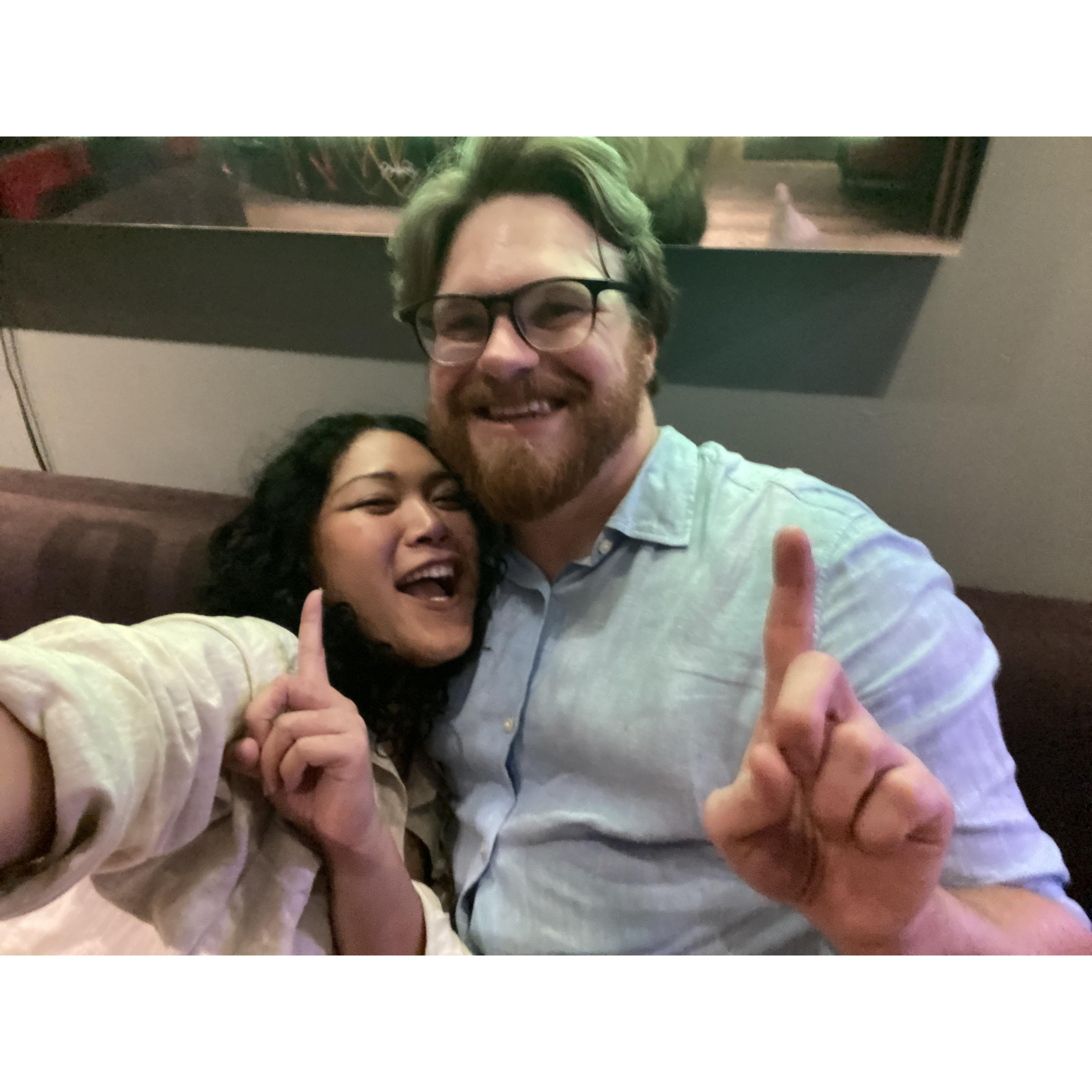 Happy one year anniversary! Daniel and Ariana revisited the place where they had their first date at Sofitel Hotel in Beverly Hills, CA during Jazz night.