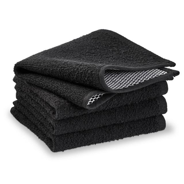 Mesh Scrubbing Dishcloths, Set of 4, Black