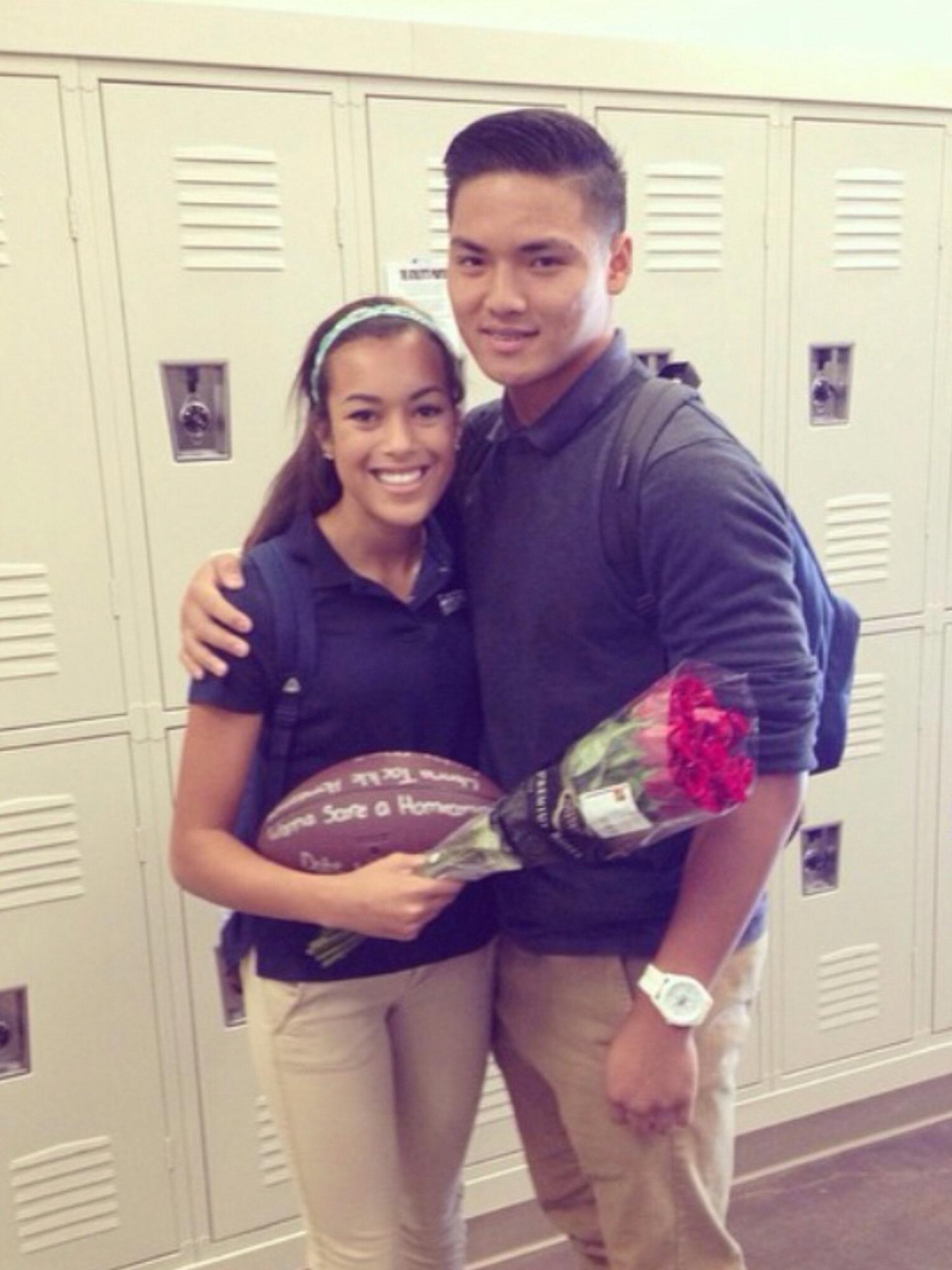 When Justin asked Cassie to their first homecoming dance together!