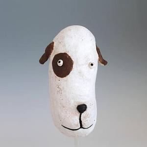 Ceramic Dog. Hand built Sculpture, Original Ceramic Sculpture, Dog Mask Art Sculpture, Jack Russel, Lurcher