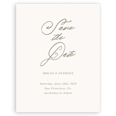 Beige Wedding Digital Save the Date - Cristal Portrait