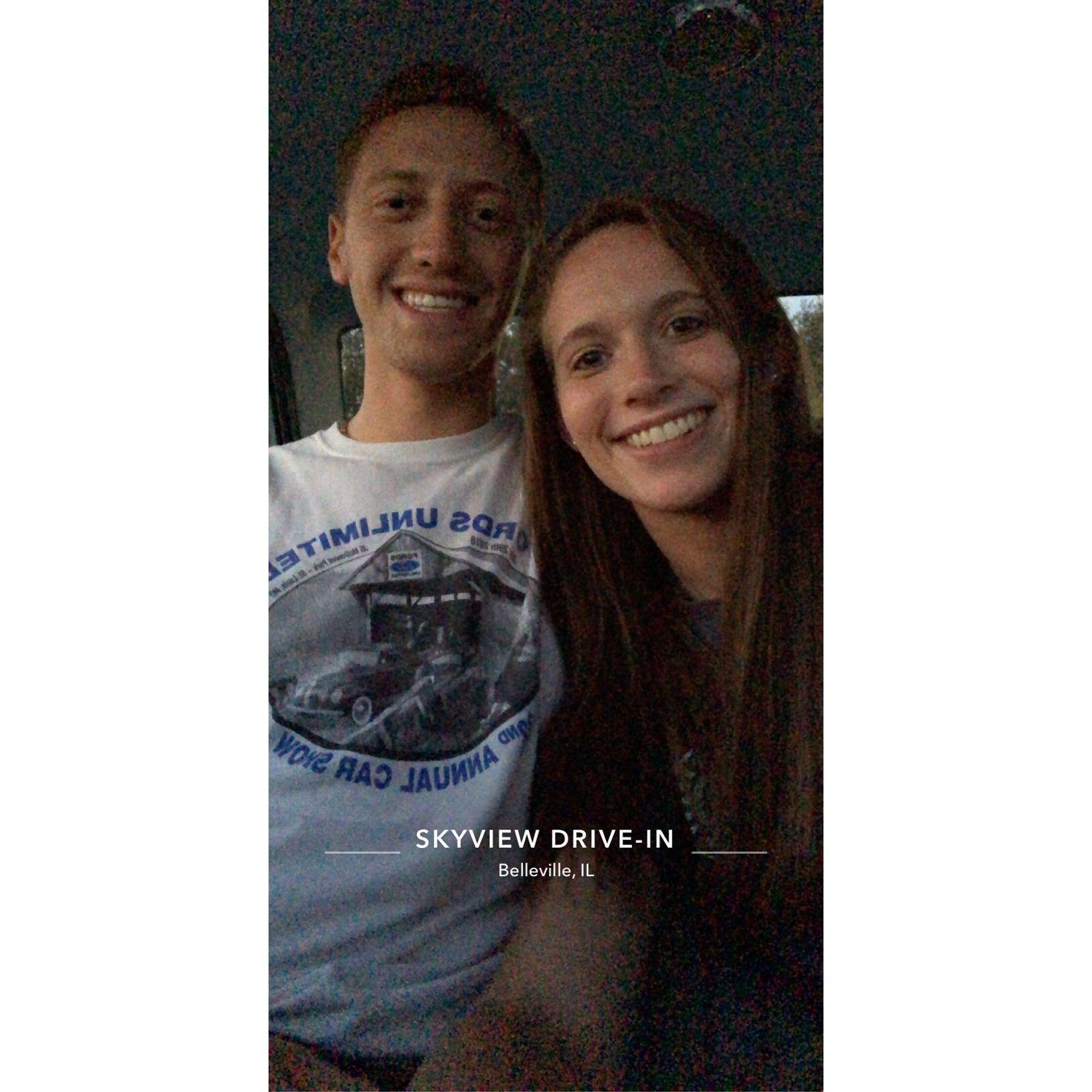 The first time we went to the drive-in movie theater