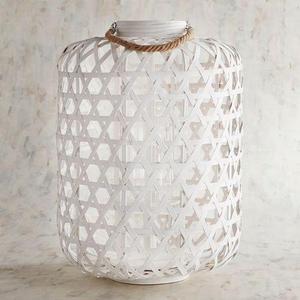 Harbor Large White Bamboo Lantern