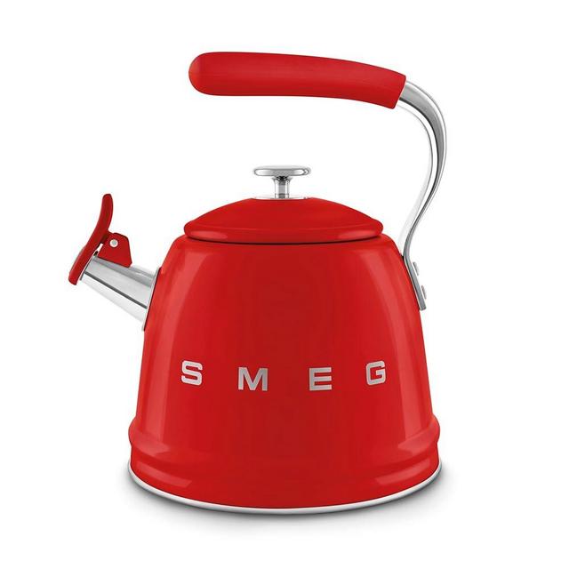 SMEG Retro Stovetop Whistling Kettle – 2.4Q (Red)