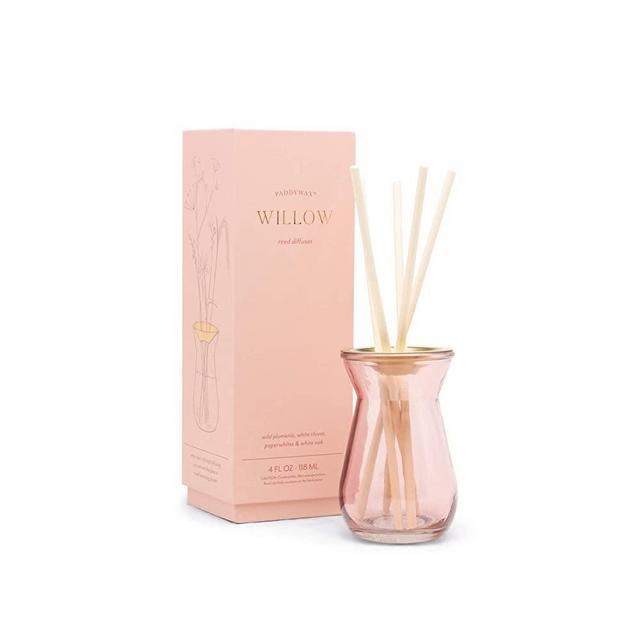 Paddywax Flora Collection Bulb Reed Diffuser, 4-Fluid Ounces, Pink-Willow