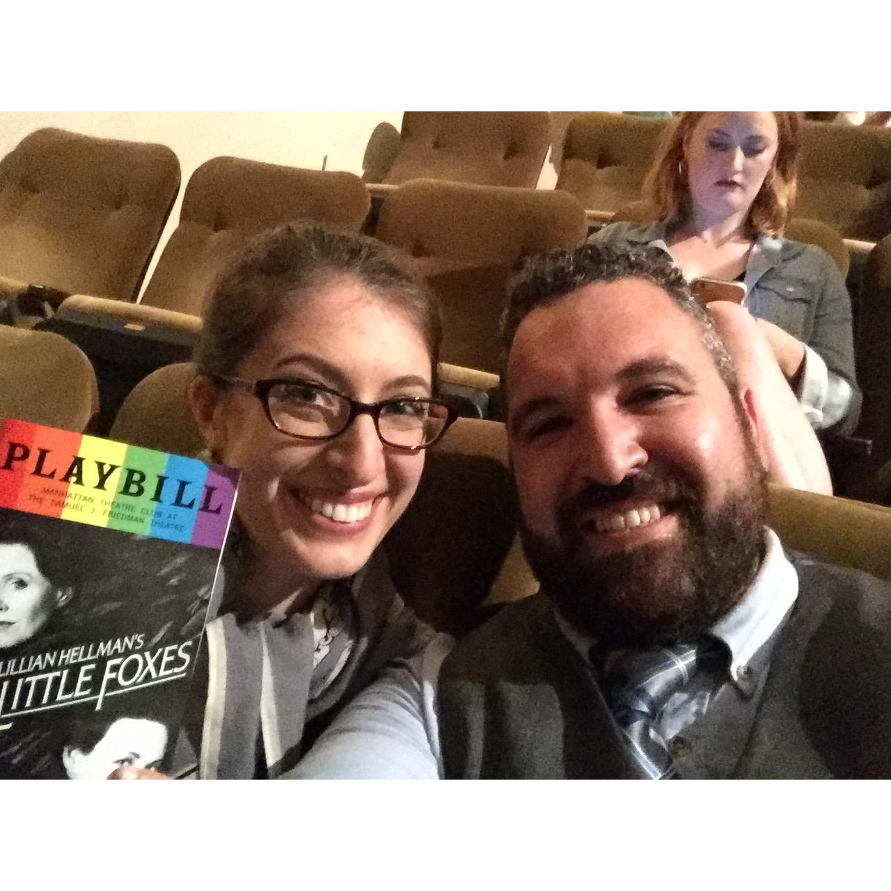 Elena is beyond grateful to marry someone who similarly appreciates theatre - especially someone who will see The Little Foxes twice in one week.
