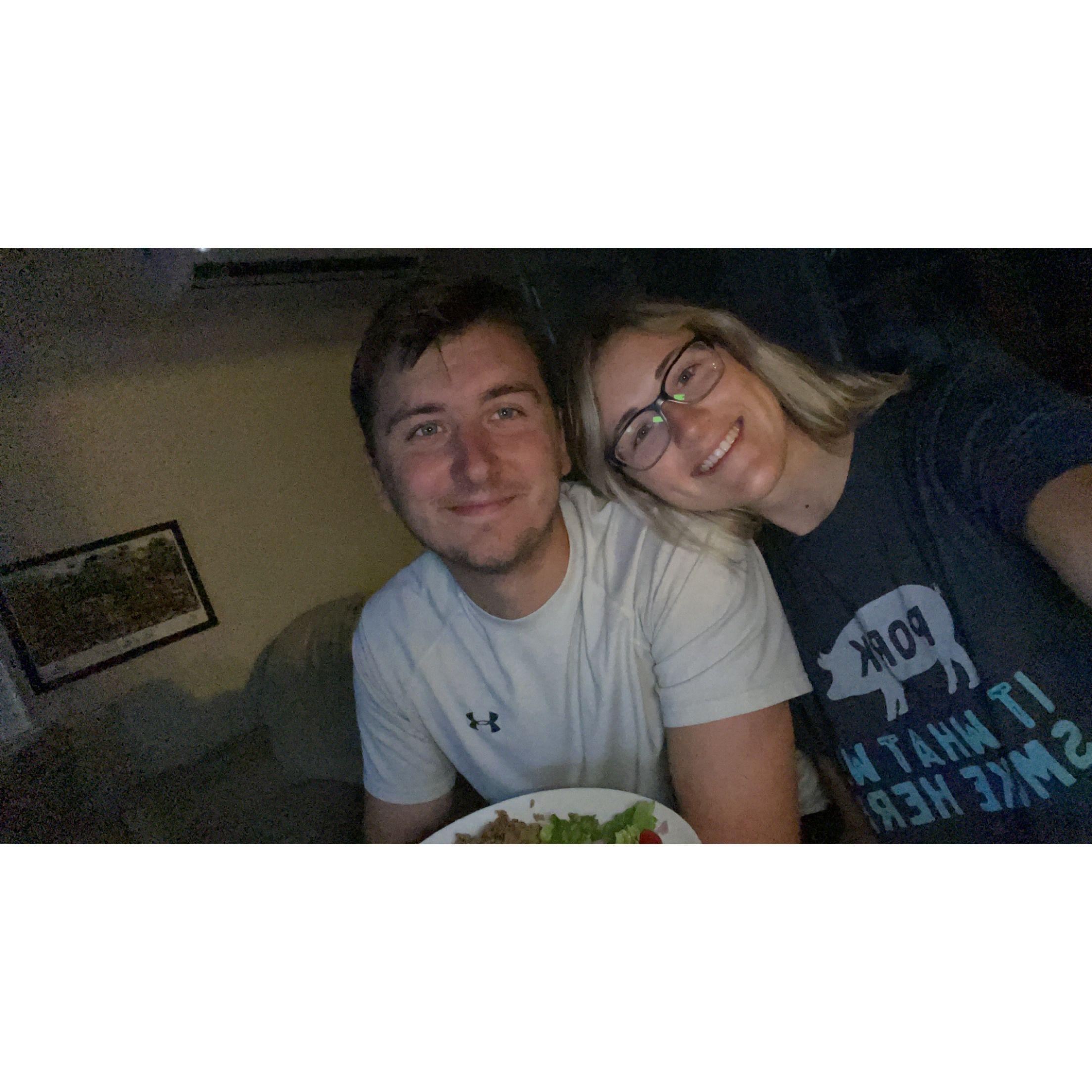 Our first night together as roommates. August 2022.