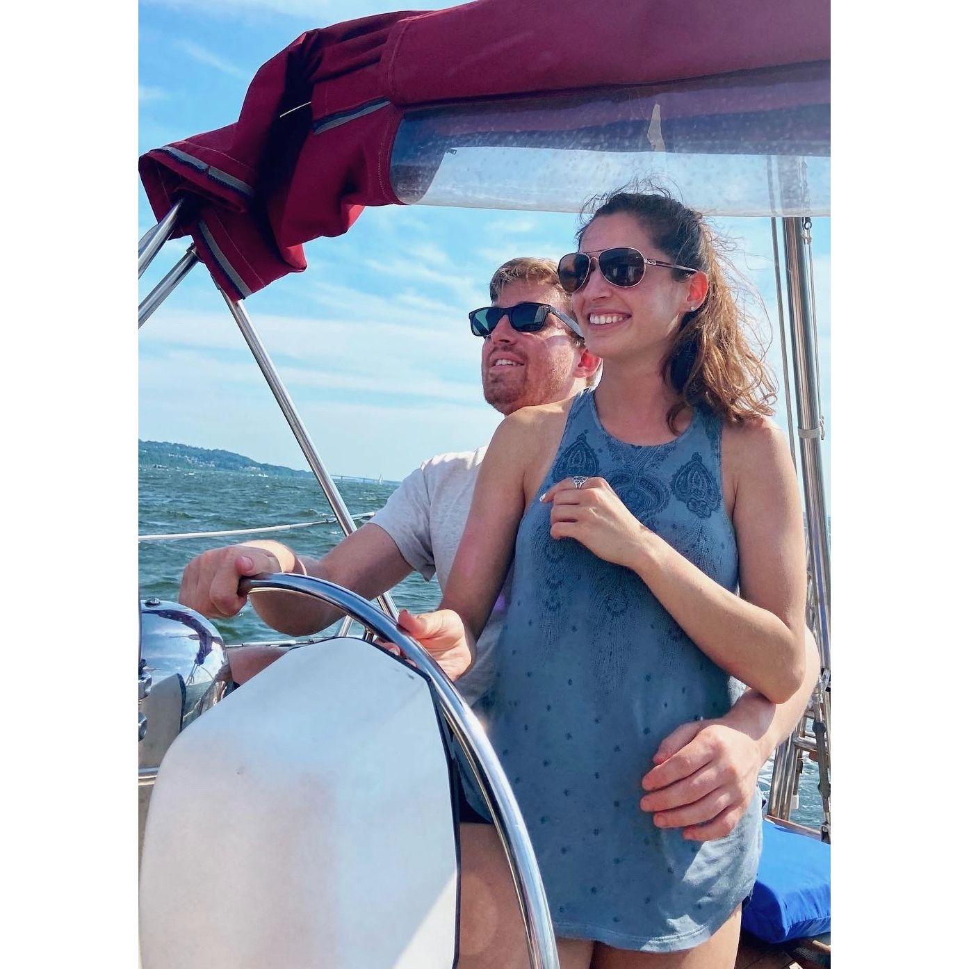 Sailing the Mt Hope Bay, RI