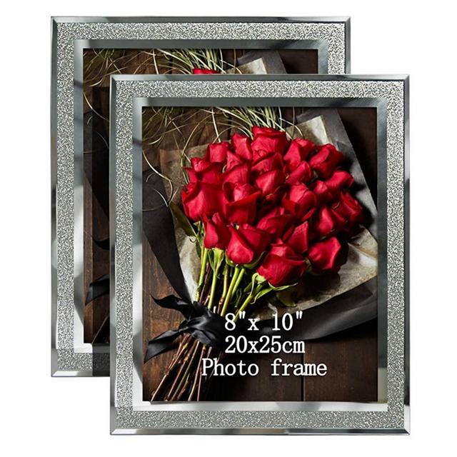 Calenzana 8x10 Picture Frames Sparkle Glass Photo Frame, Freestanding, 8 x 10 inch, 2 Pack