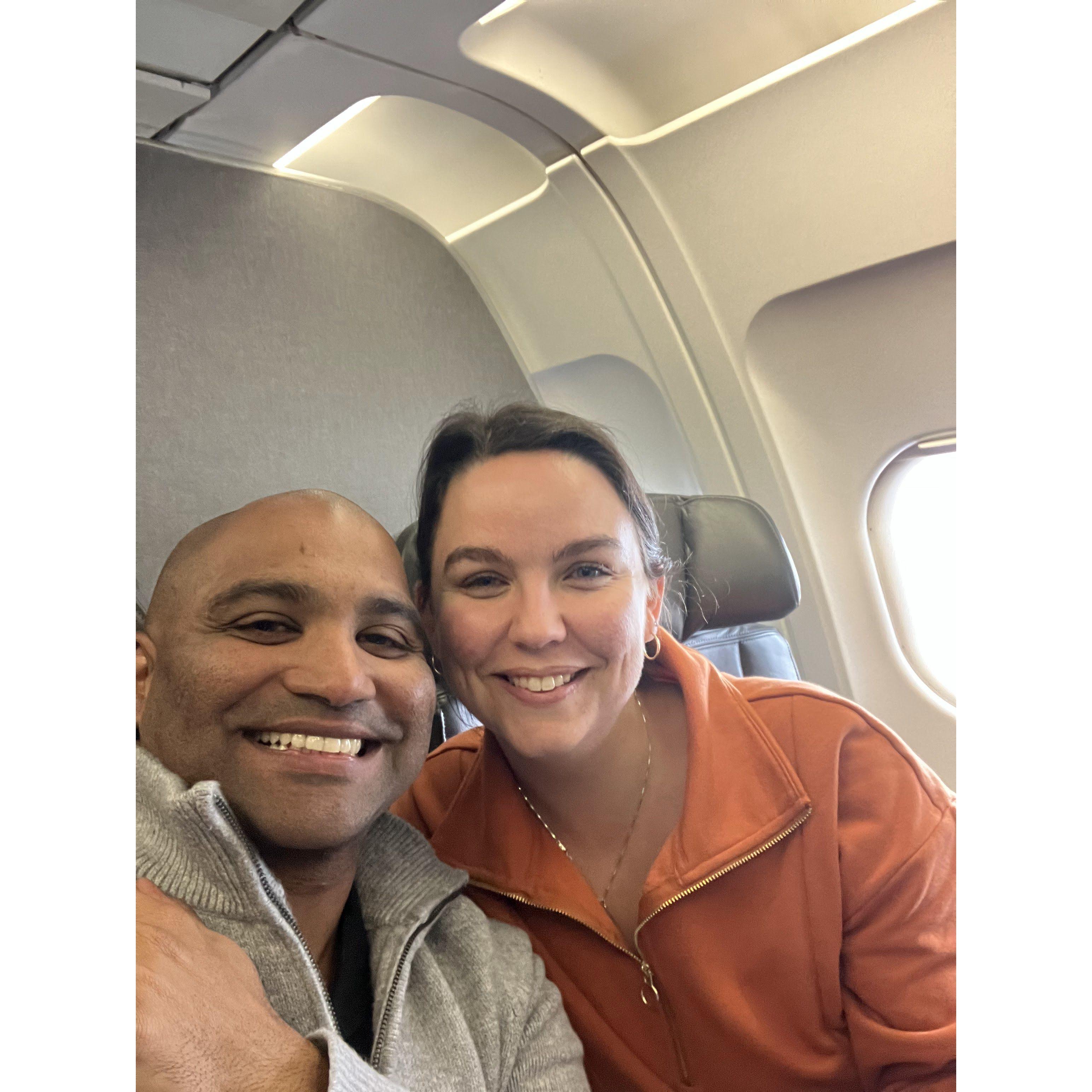Our first flight TOGETHER, FINALLY!