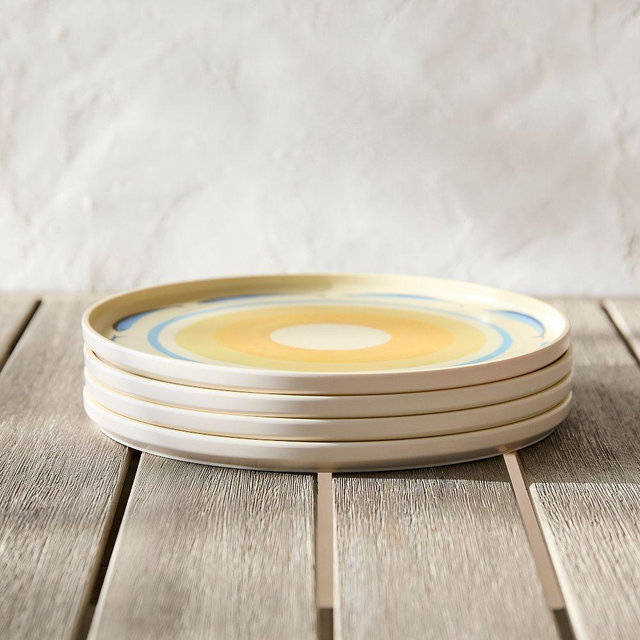 Sardine Melamine Outdoor Dinner Plate, Multi, Set of 4