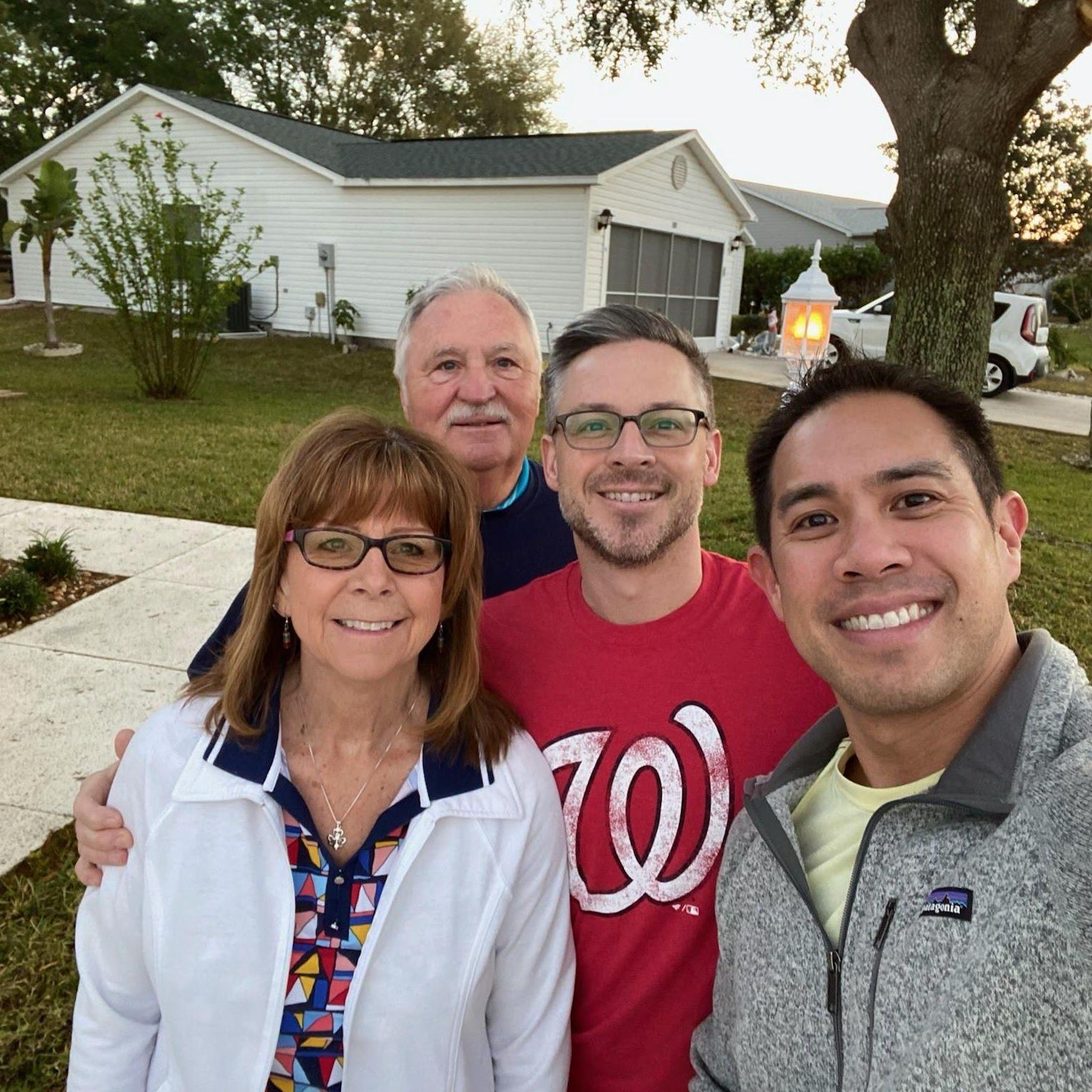 Dennis meeting Chris and Pete Matejcik for the very first time in Florida.