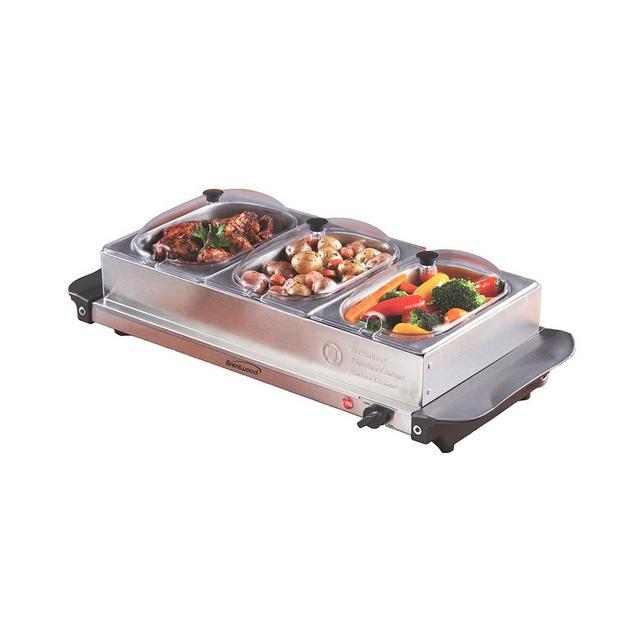 Brentwood Appliances 3 Pan Buffet Server Warming Tray