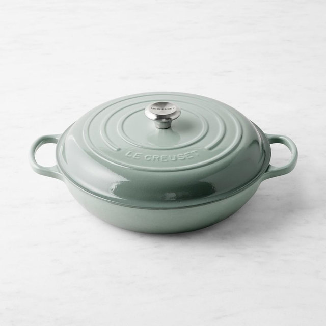 Le Creuset Signature Enameled Cast Iron Braiser, 5-Qt., Sea Salt