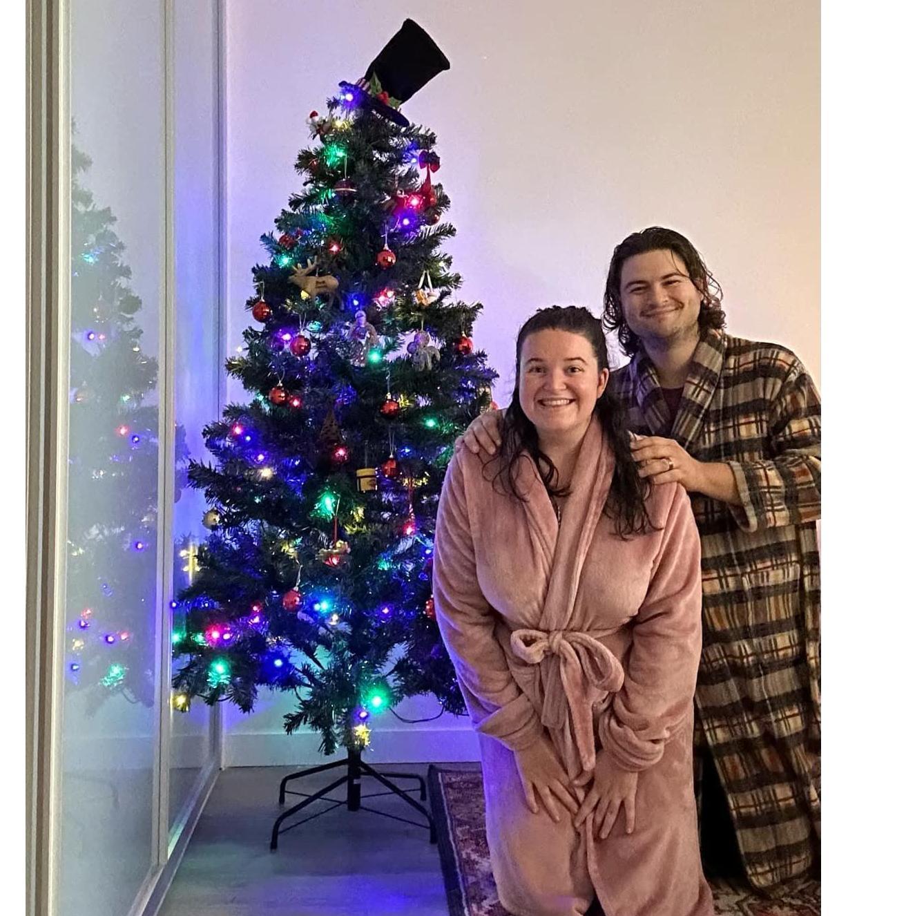 Christmas Round 2. Fun fact, when Rane proposed again he hid the ring under the top hat which he sticky tapped to a new Roomba