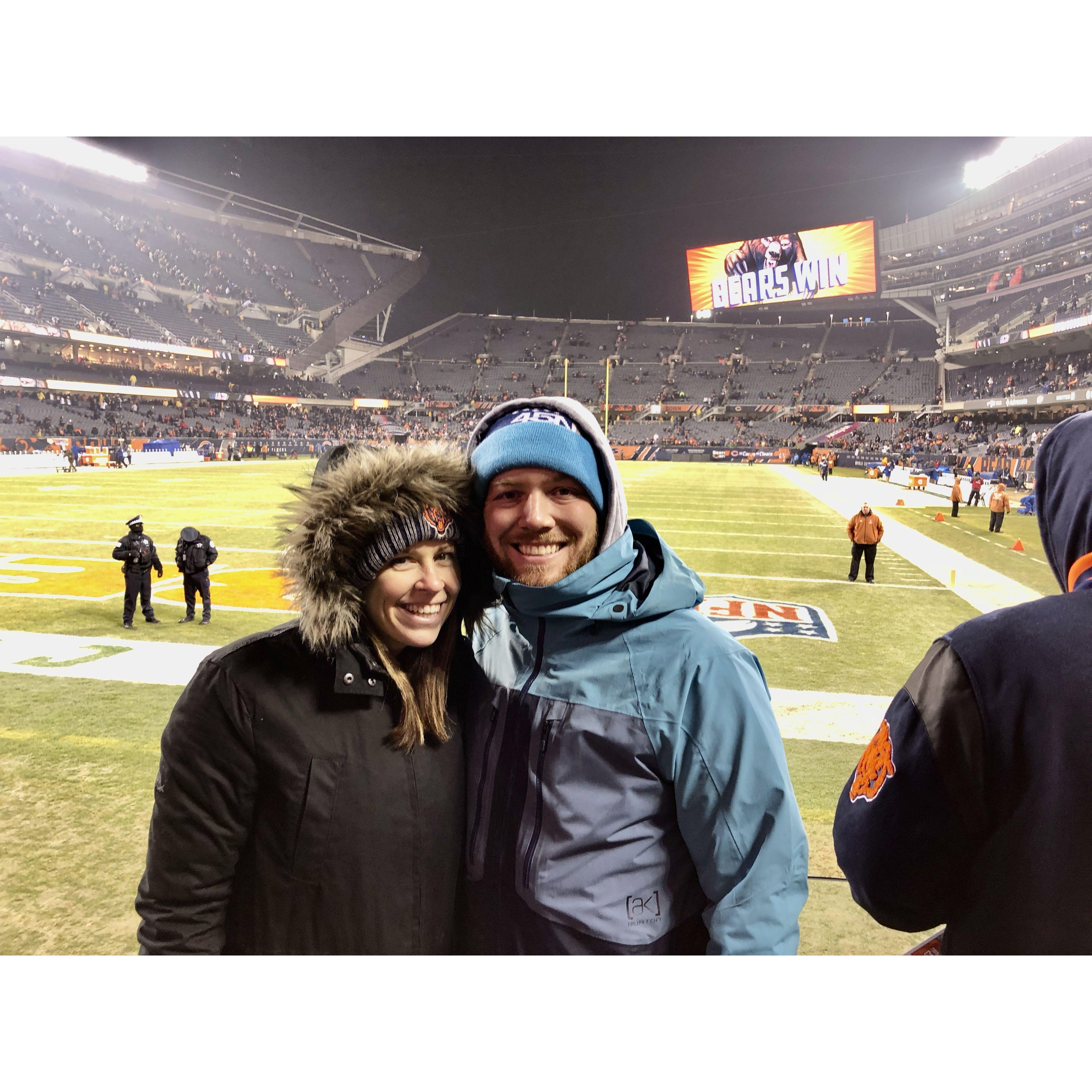Bears game - we were 3rd row and they won!