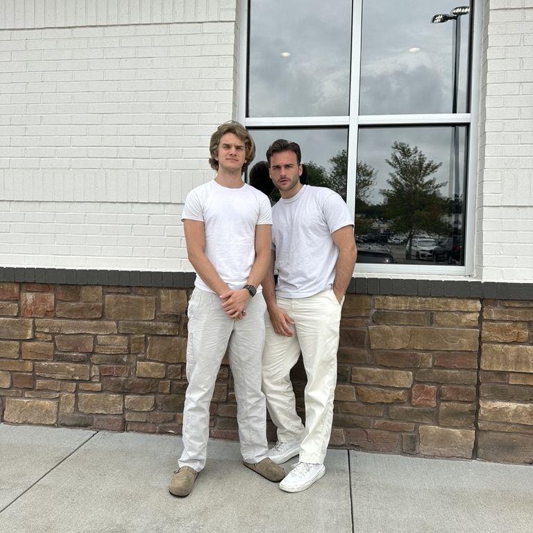 2 peas in a pod - Justin (Emma's brother) & John matching