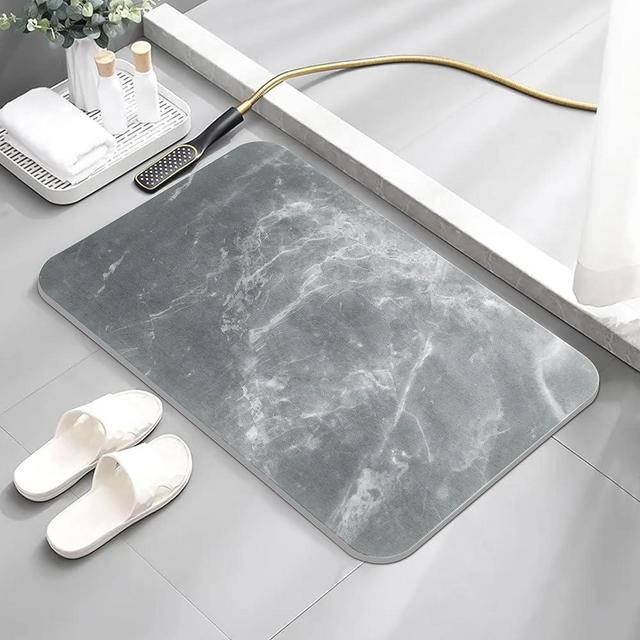 AWW Stone Bath Mat,Diatomaceous Earth Bath Mat Stone ，Non-Slip Stone Bath Mats for Bathroom, Fast-Drying Stone Bath Mat, Stone Shower Mat, 23.62x15.47
