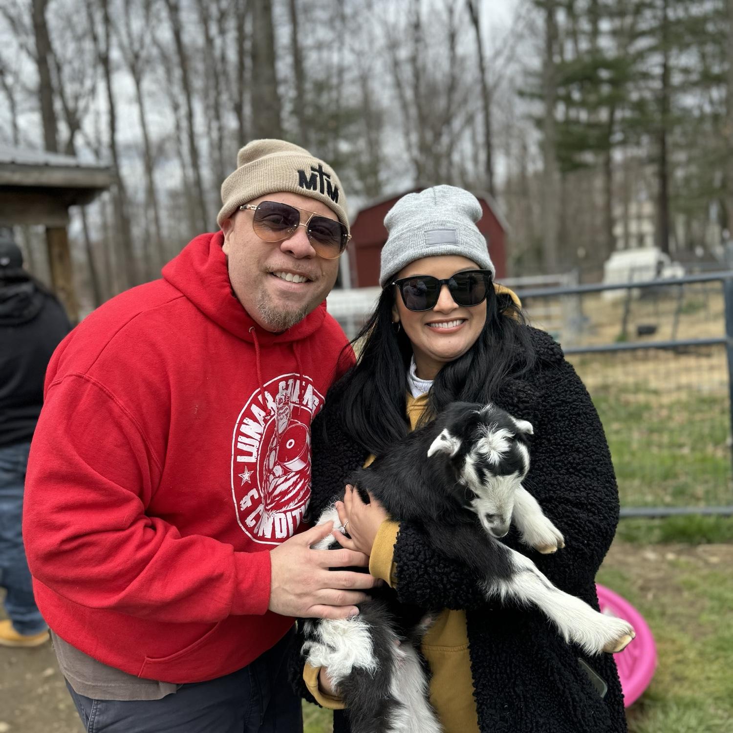 Chillen…goatin with the baby goats 🐐