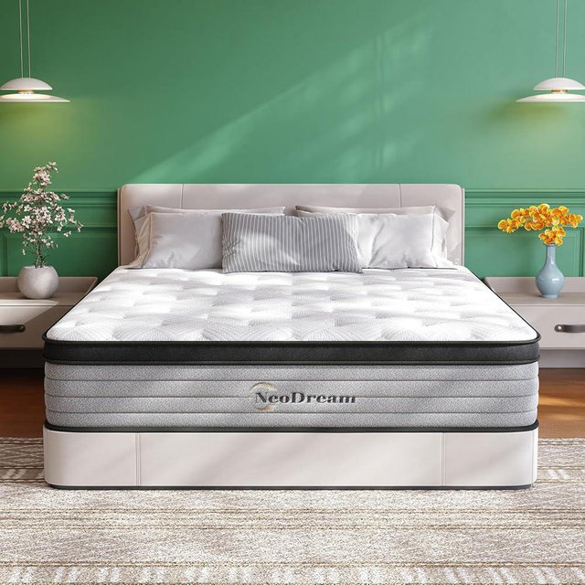 King Mattress, 14 Inch King Size Mattress in a Box, Hybrid Matress with Memory Foam & Individual Pocket Springs, Medium Firm Feel, Edge Support, Motion Isolation, Pressure Relief, CertiPUR-US