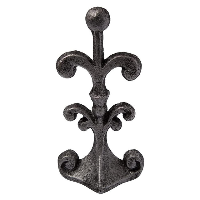Comfify Fleur De Lis Cast Iron Door Stop | Decorative Door Stopper Wedge | with Padded Anti-Scratch Felt Bottom | Vintage Design | 4x3.5x7.75