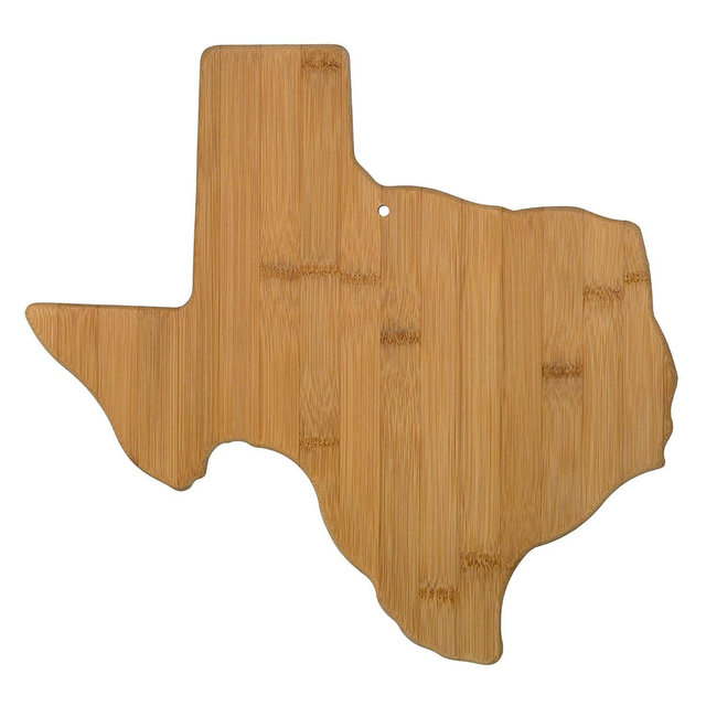 Totally Bamboo 20-7957TX Texas State Shaped Bamboo Serving & Cutting Board,