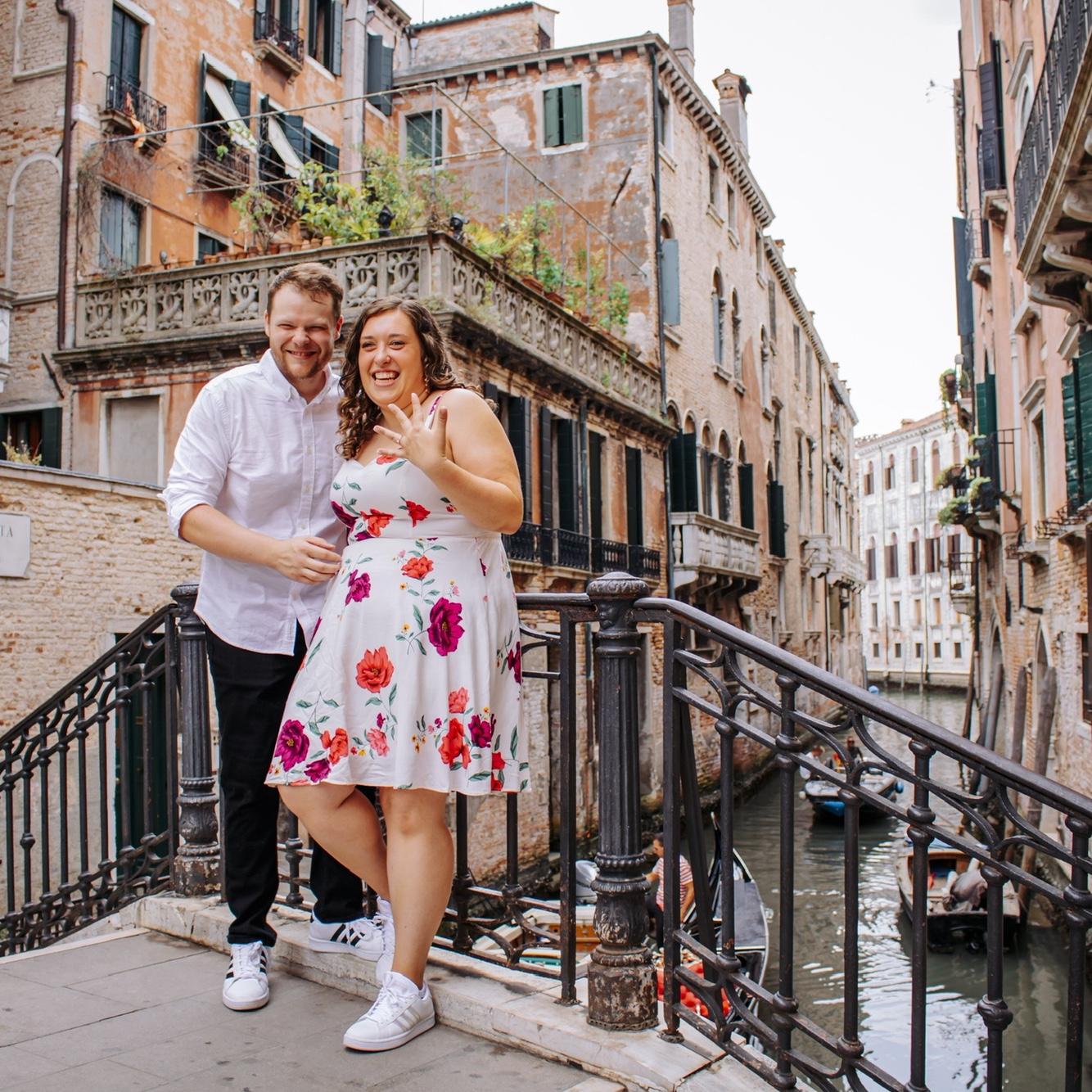 Our engagement shoot in Venice, Italy (moments after he proposed)!