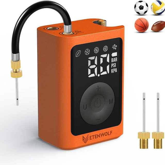 ETENWOLF P300 Plus Ball Pump, Electric Basketball Pump Inflation and Deflation, with 3200 mAh Rechargeable Battery, Air Pump for All Sports Balls