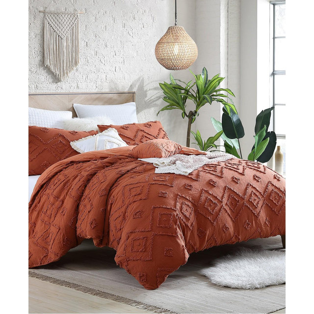 Swift Home Astonishing Rukai Clip Jacquard Gauze 5 Piece Comforter Set, Full/Queen