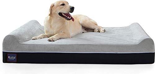 Laifug Orthopedic Memory Foam Extra Large Dog Bed Pillow with Durable Water Proof Liner & Removable Washable Cover & Smart Design