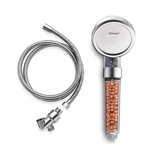 Nosame Shower Head with Hose and Braket, Filter Filtration High Pressure Water Saving 3 Mode Function Spray Handheld Showerheads for Dry Skin & Hair