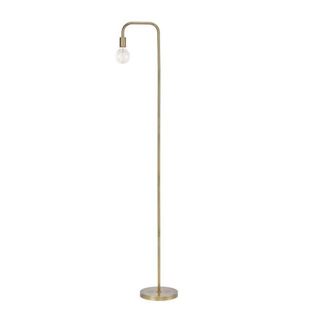 Globe Electric Holden 70" Floor Lamp, Matte Brass, In-Line On/Off Foot Switch 67068, Gold