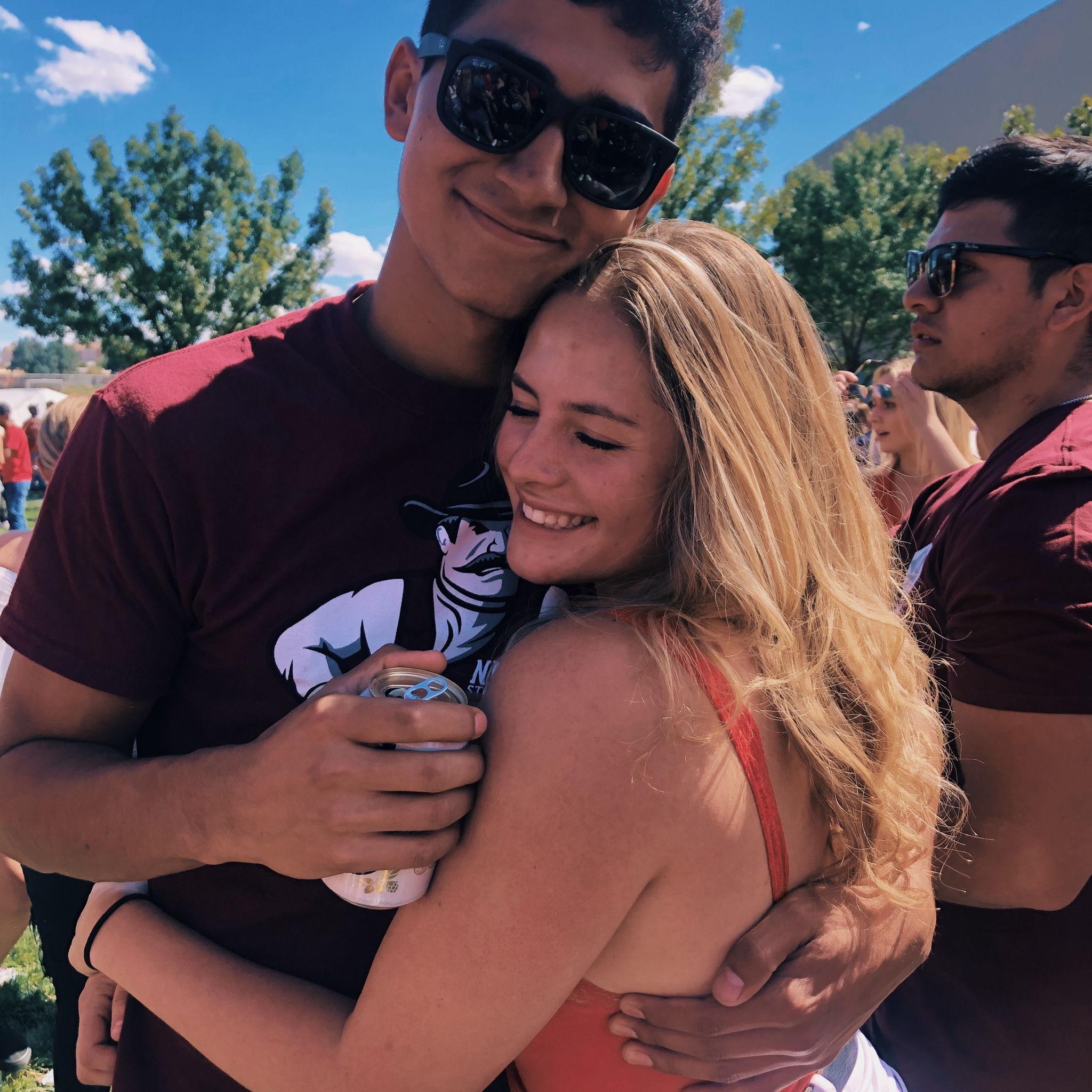 Lexi and Jacobs first Lobo-Aggie football game! Lexi is a proud Lobo while Jacob is a proud Aggie, it is their one great disagreement ;)