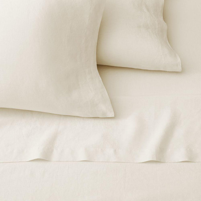 European Flax Linen Sheet Set, King, Alabaster