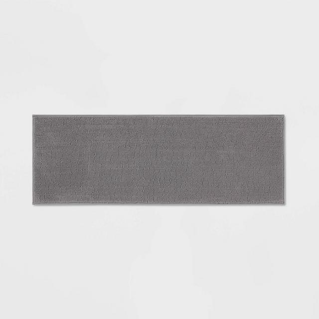 20"x58" Everyday Chenille Bath Runner Dark Gray - Room Essentials™