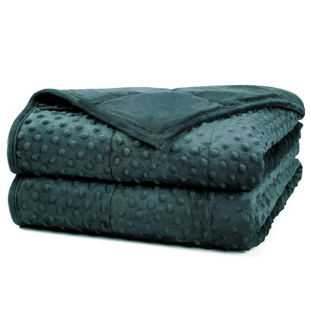 Alomidds Weighted Blanket, Luxury Velvet Weighted Blankets for Adults and Kids,Warm and Breathable Soft and Comfort Minky, Cute Heavy Blanket with Premium Glass Beads (36"x48" 5LBS, Green)