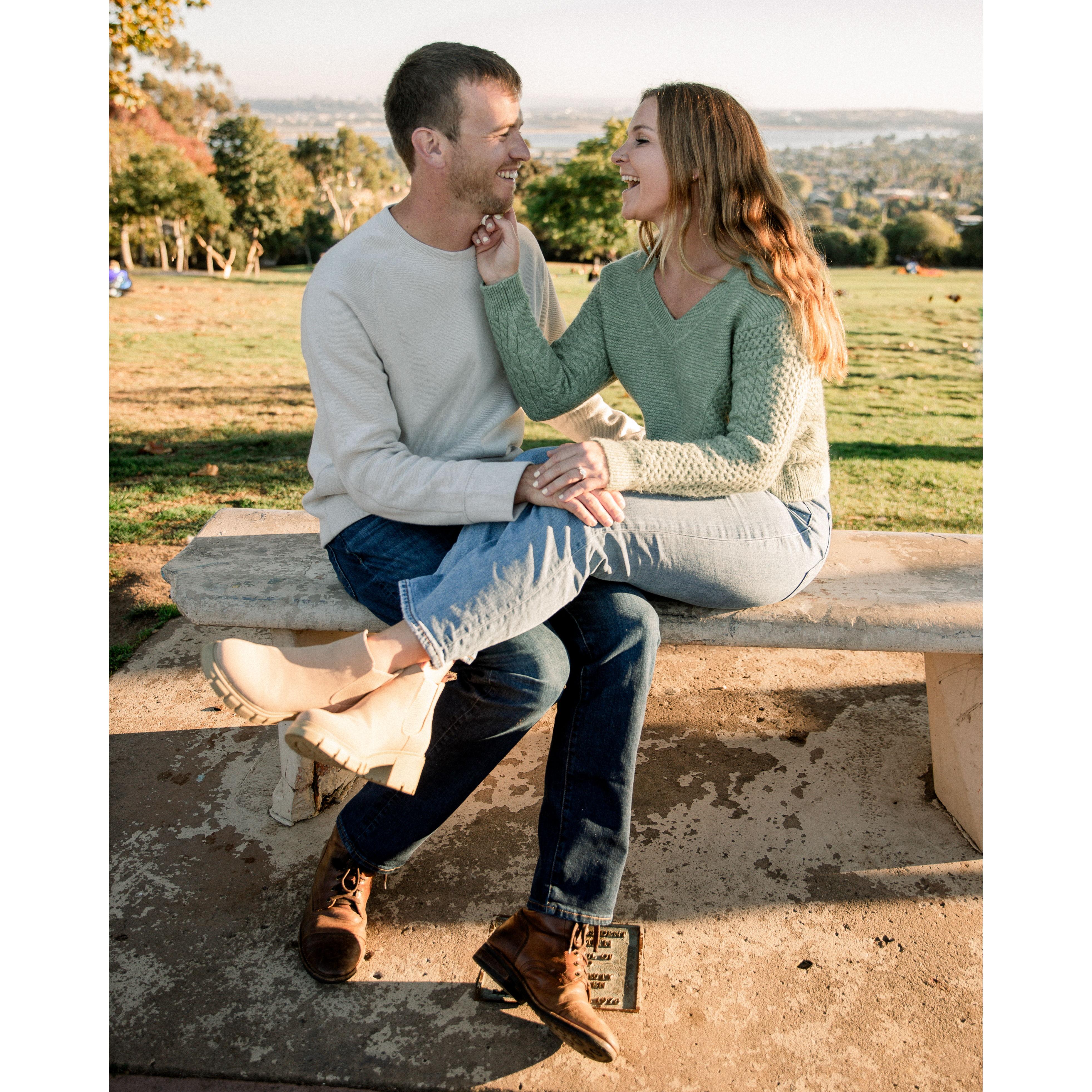 Our engagement shoot at Kate Sessions Park in Pacific Beach, San Diego. A 10/10 picnic spot. Photo Credit: Our good friend Nick Haugen