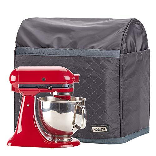HOMEST Stand Mixer Dust Carry Bag with Pockets for KitchenAid Bowl Lift 5-8  Quart, Grey