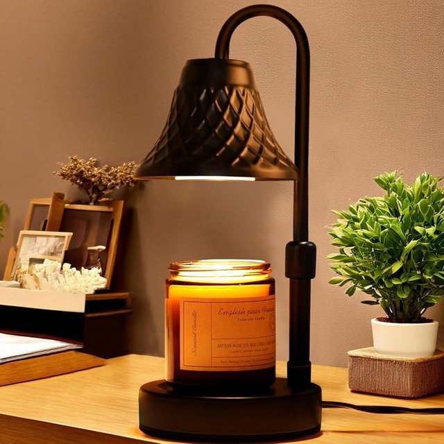 Adjustable Candle Warmer Lamp with Timer, Wax Warmer for Scented Wax Embellish Life, Relieve Stress, Fall Asleep Easily fits All Candle Jar - Black Candle Lamp for Home Decor Gifts