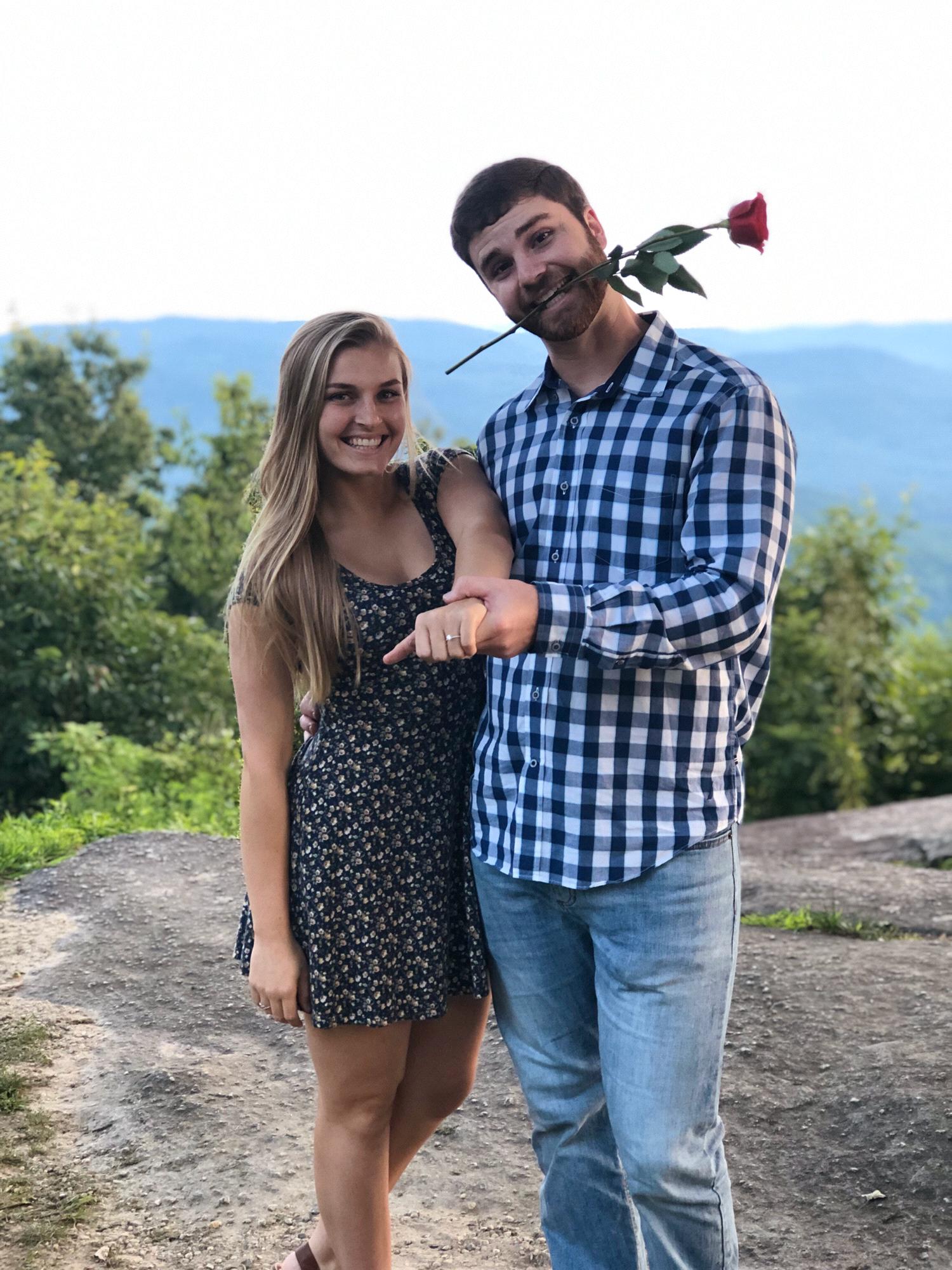 Goofball with the flower - Our Engagement