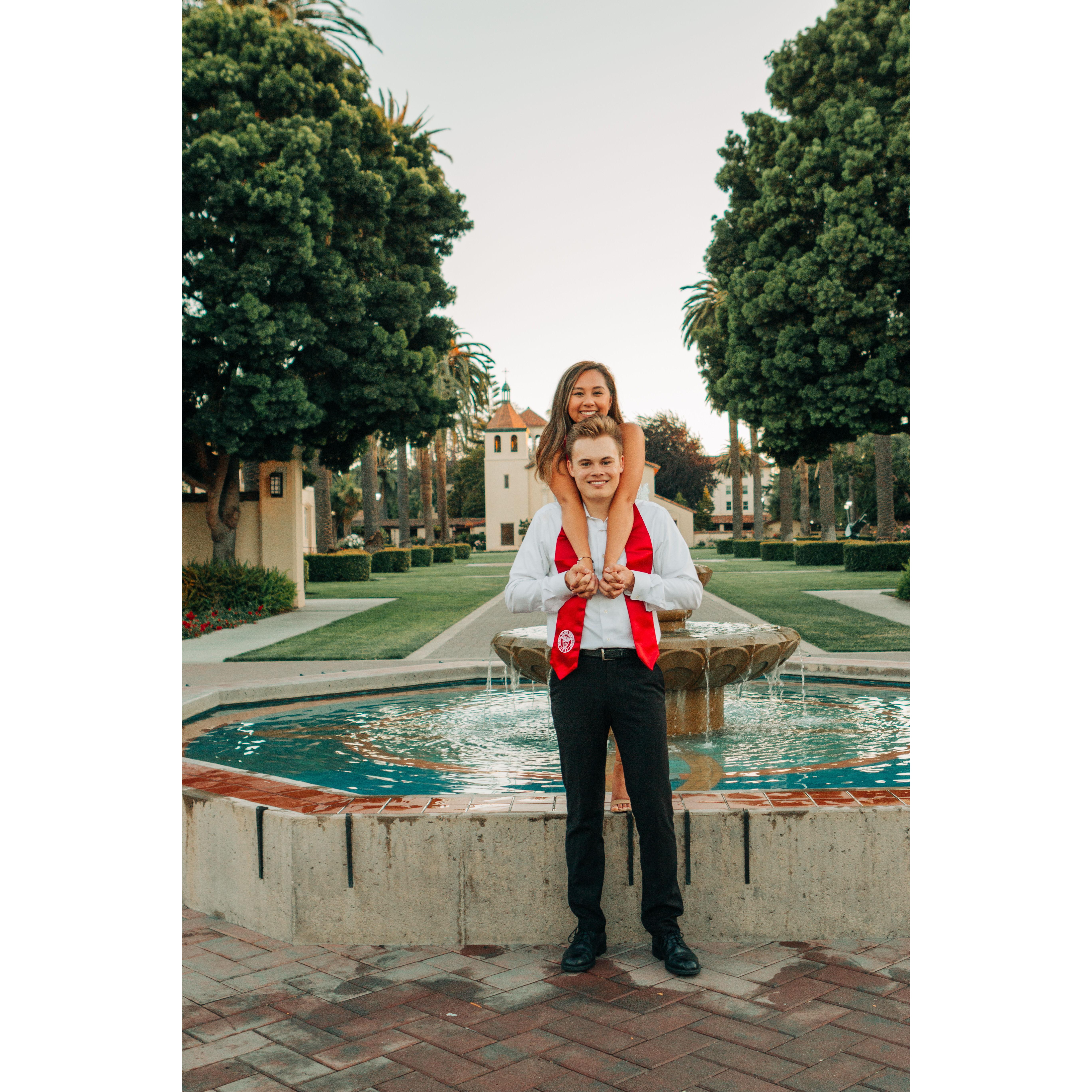 At the infamous SCU fountain