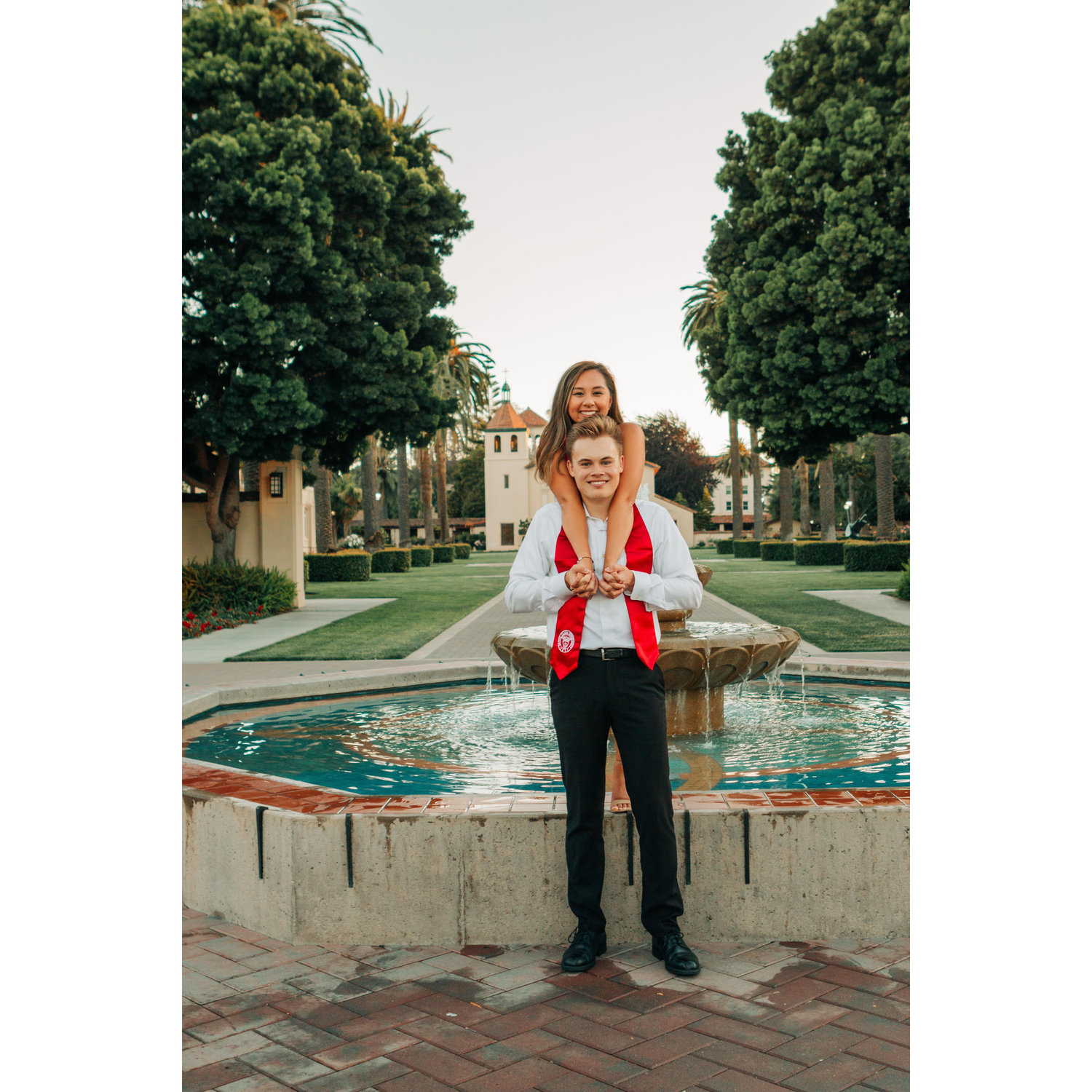 At the infamous SCU fountain