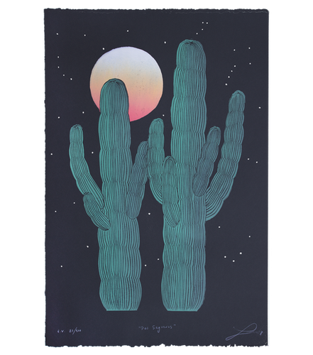 Dos Saguaros w/ Stars Print - Lili Arnold