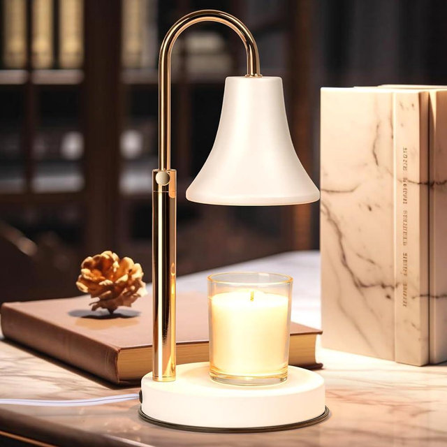Marycele Candle Warmer Lamp, Height Adjustable Dimmable Candle Lamp Warmer with Timer, Electric Wax Melt Warmer for Jar Candles, Nightstand Lamp for Bedroom, House Warming Valentines Day Gifts Decor