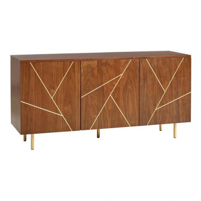 Walnut and Brass Inlay Dustin Cabinet
