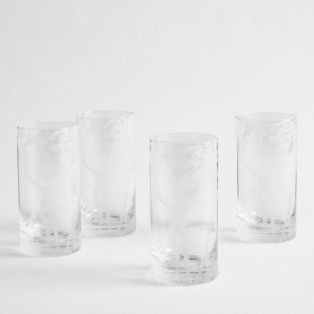 Fantastical Forest Highball Glasses, Set of 4 - Clear